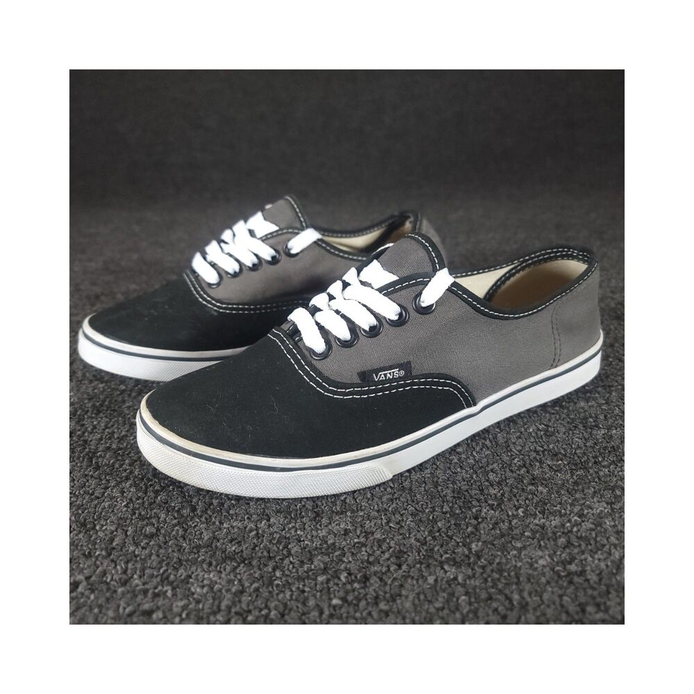 Vans Off The Wall TB9C Black Gray Sneakers Lace Up Low Top Women 7 Men 5.5 Shoes